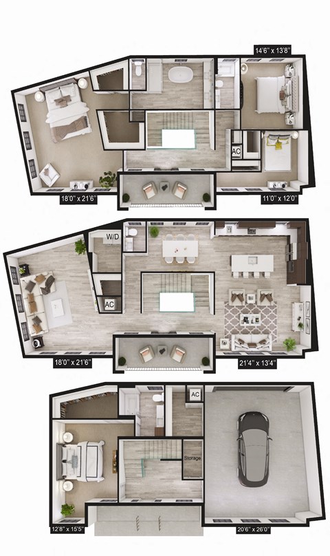 Floor plan for 4 beds, 3.5 baths, 4078 sqft